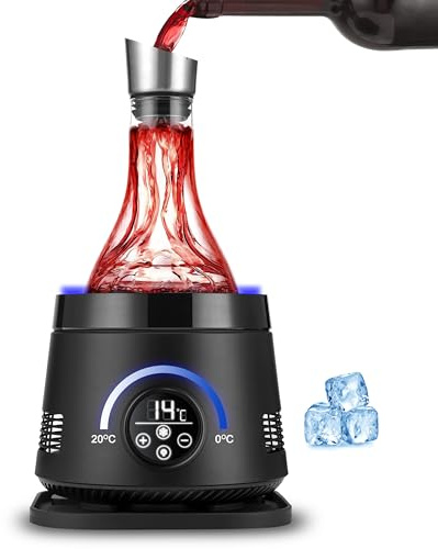 Cobalance Electric Wine Chiller Decanter with Built-in Aerator, 50oz Bottles Cooler & Carafe, 24-Hour Keep Cool, Perfect for Red, White Wine, Gift for Lovers
