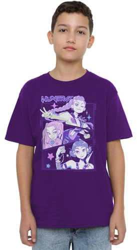 KPOP Demon Hunters K-Pop Demon Hunters - Anime Huntrix Huntr/X Kids T Shirt, Black T-Shirt Unisex - Bambini e Ragazzi (Pacco da 1)