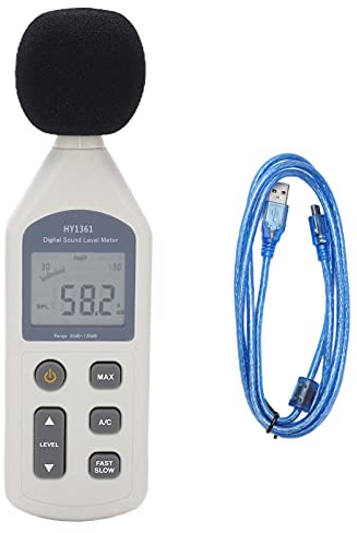 ZJchao Fonometro Digitale, Registratore di Rumore per Monitor Decibel, con Retroilluminazione LCD 30-130dBA 35-130dBC per Fabbriche Scuole Uffici Audio Domestico