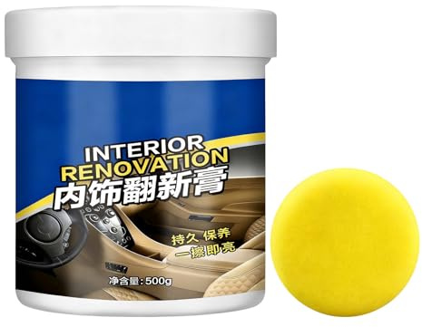 Detergente per sedili in Pelle, Crema per Dettagli Interni Auto, 500 g, smacchiatore, cruscotto e ripristino, per Auto, Camion, SUV, Moto, Prodotto per la Cura della Pelle per sedili, sterzo