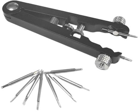 MotiveTech Spring Bar Plier Ensemble D'Accessoires pour Montre Pince Démontable à Barre Ressort Outil de Réparation de Bracelet Kit de Remplacement de Broche en, Noir