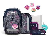 ergobag pack Set Bundle AW25/26, zaino ergonomico per la scuola flessibile 7 pezzi prima elementare Bearlaxy - Lilla