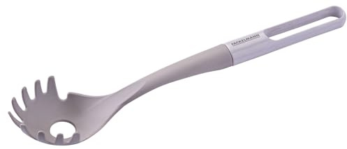 Fackelmann Spaghettilöffel – 32 cm, aus ABS und PBT, hitzebeständig bis +180°C, leicht und Spülmaschinengeeignet, Zum einfachen Servieren von Spaghetti, Linguine & Co, Grau
