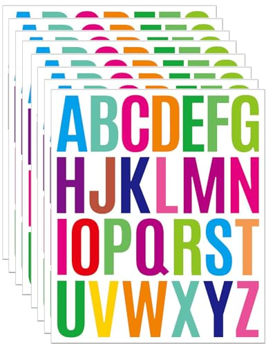 Dermalyx 8 Hojas De Letras Adhesivas 208 Piezas Grandes 5 Cm Vinilo Alfabeto Calcomanías De La A A La Z Autoadhesivas para Niños Manualidades Tablero De Corcho Decoración