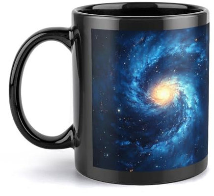 Magical Galaxy Starry Sky Milky Coffee Mug with Handle Black Coffee Cup for Men Women Gift
