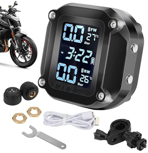 de la pression des pneus - Écran LCD de moto, détecteur de pression des pneus, dispositif de en temps réel étanche, système de capteur externe, pour scooter, VTT, moto