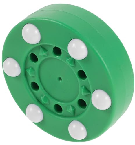 ORFOFE Disco de Hockey sobre Patines para Entrenamiento en Interiores, Color Verde, Modelo Diamante Seis Perlas, Disco de Práctica para Manejo y Control, Herramienta para Entrenamiento