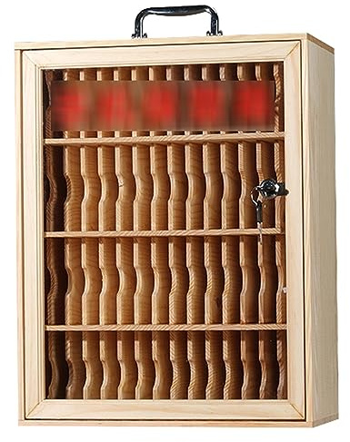 Handy-Sicherheitsbox mit Schloss - Transparente Tür Holz Spind Tragbare Safe Deposit Box für Zuhause und Büro