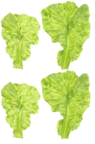 Kichvoe Foglie Insalata Finta in Pvc 4 Pezzi, Aspetto Realistico e Leggero, Facili da Trasportare per Decorazioni a Feste in Giardino e Allestimenti Alimentari