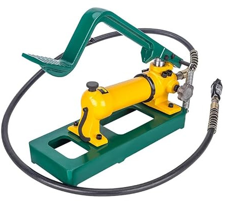 Bomba hidráulica, bomba de aceite de alta presión accionada por pie con diseño de salida de dos etapas, bomba de mano portátil para herramientas hidráulicas, ideal para reparación de automóviles y