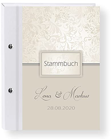Stammbuch der Familie personalisiert 'Charmant' Taupe A4 Familienbuch Familienstammbuch Stammbaum Stammbücher Holzbuch Hochzeit