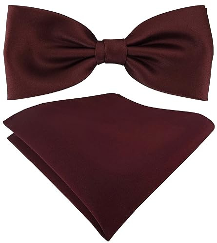 TigerTie Satin Fliege Einstecktuch in Uni einfarbig + Aufbewahrungsbox