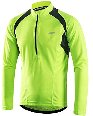 ARSUXEO Fahrradtrikot Herren Langarm Radtrikot HalbschließUng MTB Shirt Rennrad Trikot Fahrradbekleidung Atmung 6031