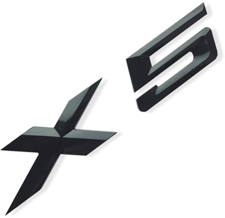MCK Auto – X5 svart glansig logotyp bricka bakre stövel baksida emblem inställning ersättningsändring kompatibel med F15 F85 E53 E70 G05