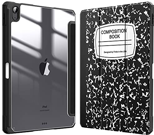 Fintie Hybrid Hülle für iPad Air 11 Zoll, iPad Air 5./4. Generation 10,9 | Schlankes stoßfestes Schutzhülle mit Stifthalter, Transparente Hartschale, Standfunktion für Tippen & Ansehen, Notizblock