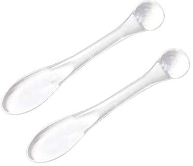HugeDE 20 Pcs Clear Acrylic Makeup Spoon Sticks Cosmetic Spatulas Facial Cream Mask Spatula Stick Tool for Mixing