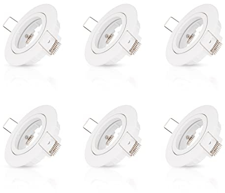 Paco Home Einbaustrahler Strahler Spotlight Decke Schrankbeleuchtung Unterbauleuchte Küche Deckenbeleuchtung GU10, Farbe:Weiß, Leuchtentyp___Technologie:6x GU10 - schwenkbar