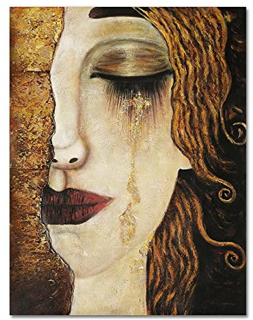 XIANGPEIFBH Gustav Klimt Abstrakte Träne Leinwand Gemälde Poster und Drucke Wandkunst Bild Entworfen Für Wohnzimmer Wohnkultur 70x105cm(28x41inch) Innenrahmen