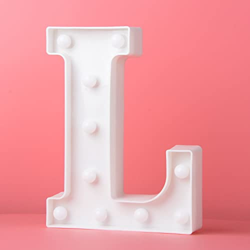 Acofuns LED Marquee Letter Lights L Alphabet Light Up Marquee Number Letters Sign for Wedding Birthday Party Battery Powered Christmas Lamp Night Light Home Bar Decoration