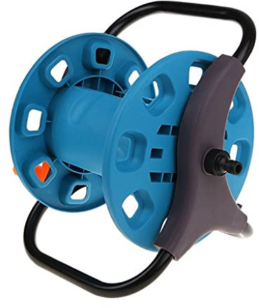 EDDGE Tragbarer Garten 25M Wasserschlauchtrommelwagen Lagerregalhalter Winding Waterpipe Bracket Shaking Tools