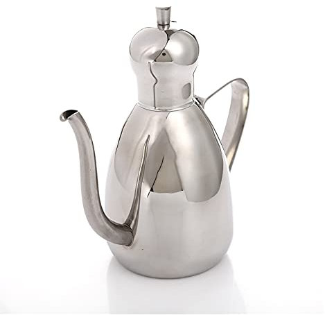 KVLDEC Juego de salseras Dispensador de Aceite de Oliva de Acero Inoxidable 500 / 1000ml Pote de vinagre de vinagre Can CRUTET Salsera con Tapa (Color : 1000ml)