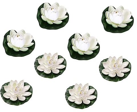 Zerodeko 8 Stücke Schwimmende Lotus Seerose Pads für Teich Künstliche Seerosen für Pool Decor