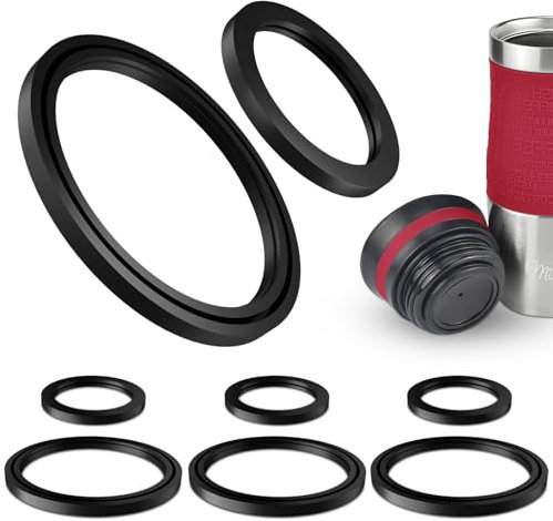 Tyywjw 8 Stück Dichtungsringe Set Silikondichtung für Emsa Travel Mug Classic/Waves 0,36 L Travel Mug Grande 0,5 L Isolierbecher O-Ring Thermobecher Ersatz Dichtungen für Kaffeebecher Deckel