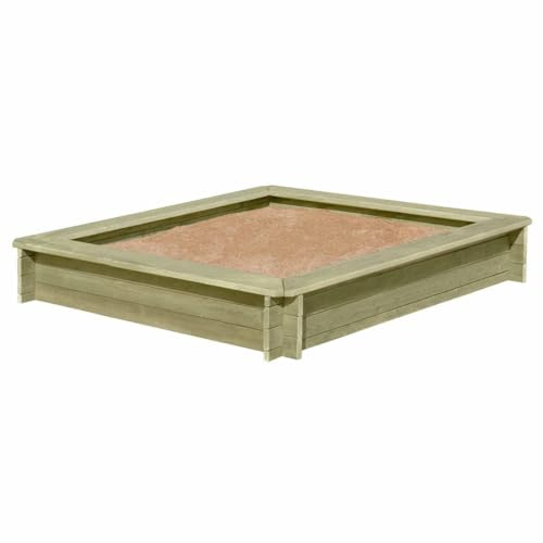 Gartenwelt Riegelsberger Sandkasten Werner 150x150x25 cm aus Kiefernholz imprägniert Sandkiste für Kinder Buddelkiste Holz