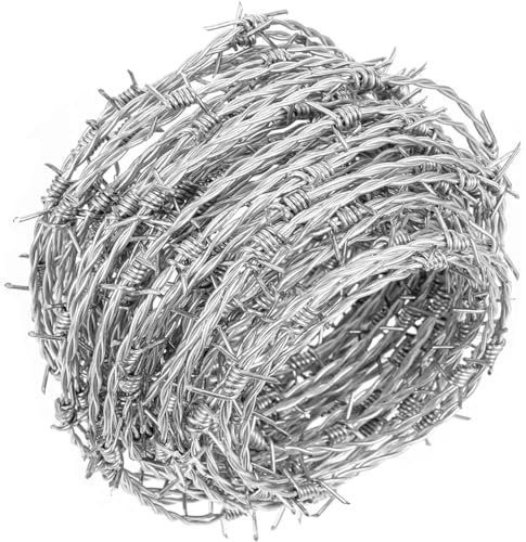 CINVSERW Alambre De Espino, Fácil De Doblar Malla De Alambre Artesanal De Púas Galvanizadas Cortables, Rollo De Alambre De Púas para Patio O Manualidades (200m)