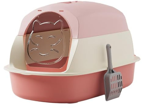 Baoblaze Lettiere per Gatti Chiuse con Cappuccio, Toilette per Gatti Chiusa e Coperta con sabbiera, Lettiere per Gatti Chiuse antispruzzo, Rosa