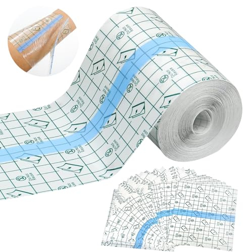 Wasserdicht Transparent Bandage,10cm x 10m Duschpflaster Wasserfest Groß | mit 10 PCS Wasserdichtes Pflaster,Fixierer Pflaster Stretch,Wasserfeste Rolle,Antiallergisch,Sport Dusche
