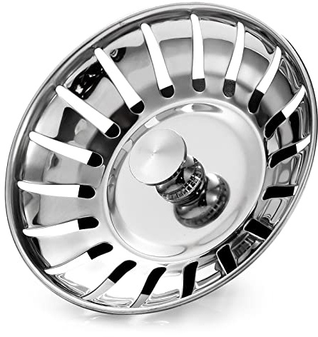 Upgraded Kitchen Sink Plug Strainer Stainless Steel Strainers Sink Plugs Replacement Drain Stopper for Food/Hair Catcher - UK Sinks Hole Diameter 82mm