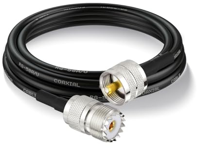 Superbat Cavo Coassiale RG58 CB UHF PL259 a SO239 2m | Maschio-Femmina, 50 Ohm, Bassa Perdita, 1 Pezzo, per Radio HAM e CB, Analizzatore d'Antenna, Carico Fittizio, Misuratore SWR