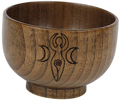 ORFOFE 1Pieza Cuenco de Madera Decorativo para Hogar Tazón y Pulido Accesorio Religioso para Ofrecimientos y Decoraciones Espirituales