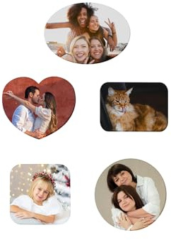 Lpraer 5er Magnete selbst gestalten Fotomagnete Personalisiert Foto Magnet Kühlschrankmagnete mit eigenem Fotos niedliche Dekorative für Kühlschrank Magnettafel Whiteboard Pinnwand(Mix)