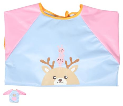 KICHOUSE Baby-lätzchen Kinder-malschürze Schürze Mit Taschen Ärmelkittel Für Kunst Und Fütterung