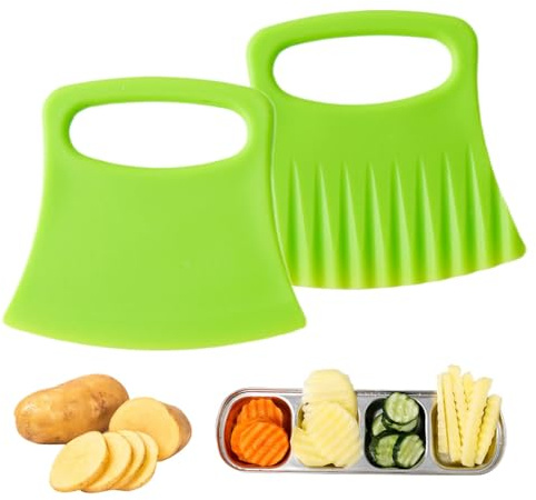 Crinkle Cutter Affettatrice ondulata – Affettatrice ondulata per verdure da cucina – 2 x utensili da taglio per sapone di patate, utensile da taglio ondulato multifunzionale per cucina, campeggio e