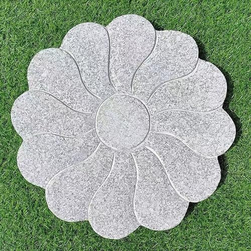 MEYINGOU Dekorativer Gartenstein Trittstein, Trittsteine, runder Trittstein aus Naturstein, 12 Zoll/16 Zoll, Trittsteine ​​für Gartenwege mit Muster(Style G,30cm)
