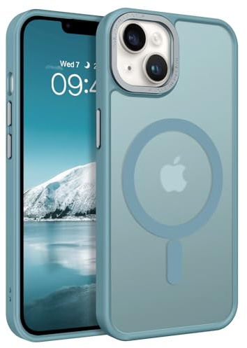 GaoBao für iPhone 13 Hülle, Handyhülle iPhone 13 [Kompatibel mit MagSafe] Durchscheinende Matte Magnetische Stoßfeste Anti-Fingerabdruck Schutzhülle Handyhülle für 6.1 Case, Graublau