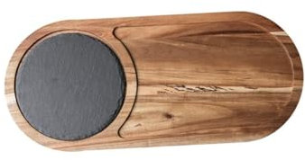 IMIKEYA Solid Wood Plate Tray Food Board Kitchen Serving Platter for Western Cuisine