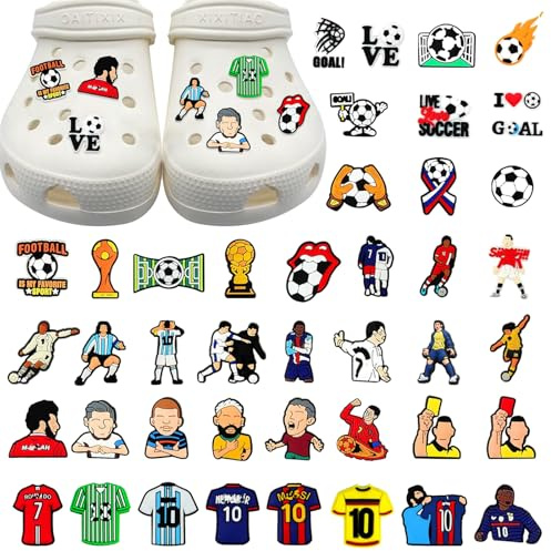 JSTHHTT 43 Piezas de Accesorios para Zapatos de FúTbol, Decoración de Zapatos Croc Charms, Shoe Charms, Adornos de Zapatos, para Zapatos para Regalos de NiñOs Dibujos Animados