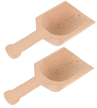 Alipis Cucchiai in Legno Per Sali Da Bagno e Spezie, Manico Ergonomico, Accessori Riutilizzabili Per Cucina e Sala Da Tè, Set 2 Pezzi