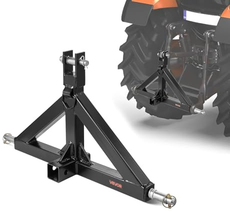 VEVOR 3-Punkt-Anhängerkupplung mit 5,08 cm Empfänger, Dreipunktaufnahme, 1360 kg Kapazität, Traktor-Anhängerkupplungsadapter, kompatibel mit Kubota, Mahindra, John Deere, Massey Ferguson