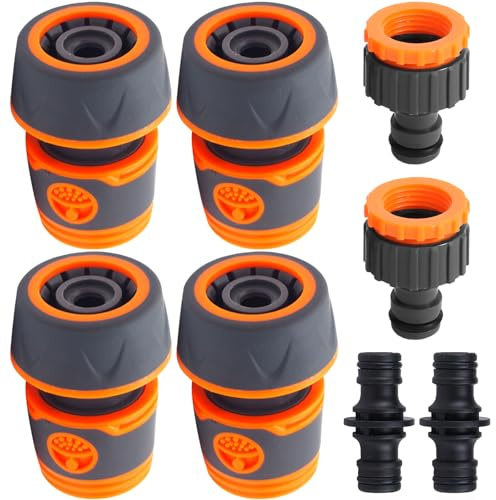 PIKABOOM Schlauchkupplung Set 3/4 Zoll - 8-teiliges Premium Gartenschlauch Verbindungsstück für Autowäsche und Bewässerung, hochwertige Schlauchverbinder Gardena Kupplungen mit O-Ringen