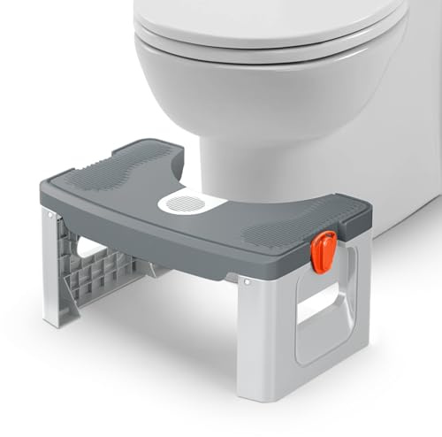 Nagoyuki Toilettenhocker Erwachsene, Klappbarer Toilettenhocker - Schnelle Hilfe gegen Hämorrhoiden, Blähbauch, Verstopfung,Blähungen. für Erwachsene - Ergonomischer Klohocker fürs Badezimmer
