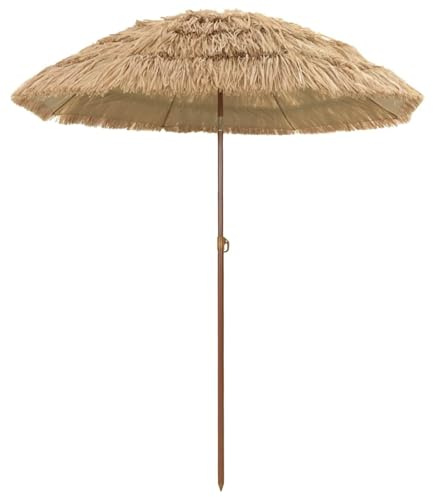 Gecheer Ombrellone da Spiaggia Marrone, 160 x 196 cm, Acciaio, UV Resistent, Regolabile per Giardino e Patio