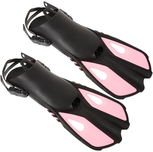 BESTonZON Aletas de Buceo Ajustables para Adulto de Goma Flexible Color Rosa Talla L/XL Ideales para Esnórquel Natación y Entrenamiento Playa y Piscina