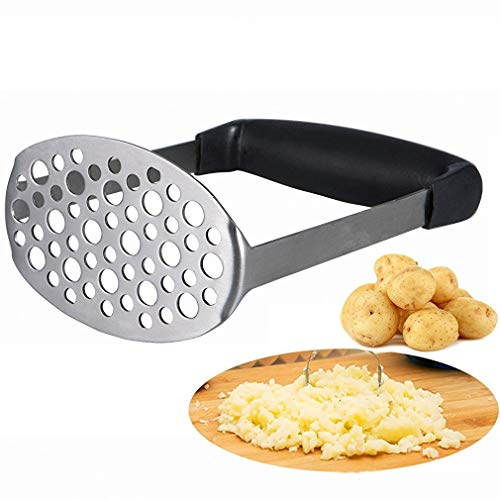 Machacador de Patatas de Acero Inoxidable - Prensapatatas Profesional con Mango Ergonómico Antideslizante - Ideal para Puré, Aguacate y Guacamole - Triturador de Verduras Apto para Lavavajillas