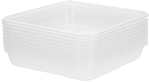 Levemolo Bandejas para Macetas Cuadradas de Plástico Transparente 10 Piezas Platillos de Drenaje para Plantas Base para Macetas y Bandeja de Agua Aptas para Jardín y Exterior