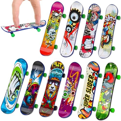 EAVUYIS Finger Skateboard, 20 Stück Fingerboard, Mini Fingerskateboards Set, Professionelles Finger Spielzeug für Kinder Partytütenfüller, Kindergeburtstag Geschenke (Zufällige Muster)